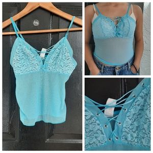 Vintage Y2K Sheer Babydoll Negligee Top Laced 90s